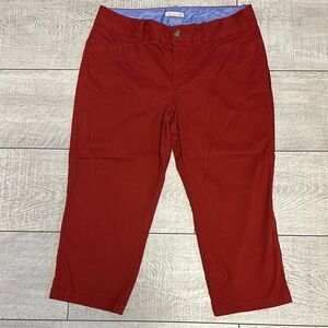Dockers Red Chinos Capri Cropped Pants Classic Straight-Leg